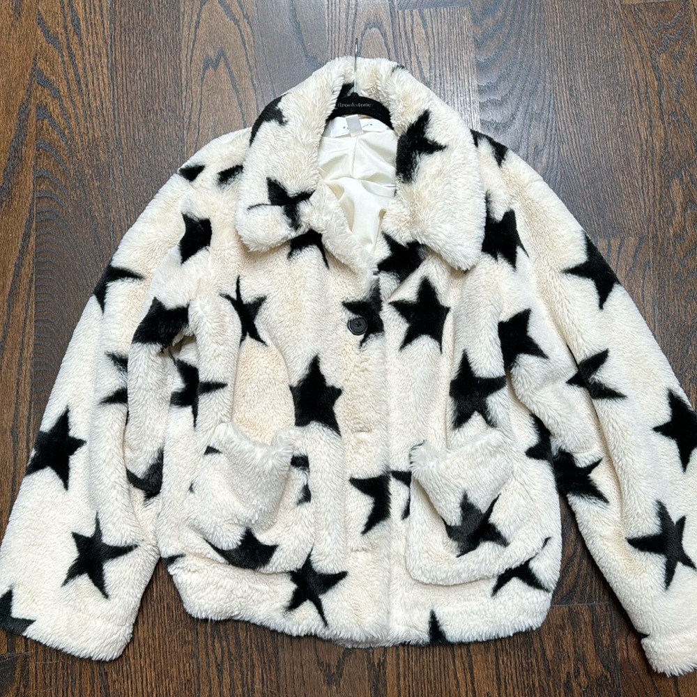 Women PopSugar White Star Jacket size XL